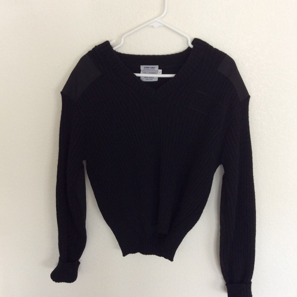 US navy women’s v-neck black sweater size large